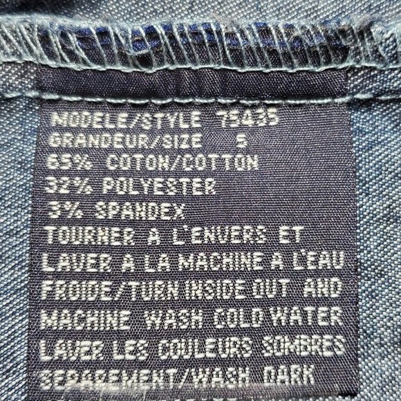 Vintage 90's Garage faded denim spaghetti straps ruffled hem dress / ruffles - Picture 11 of 12